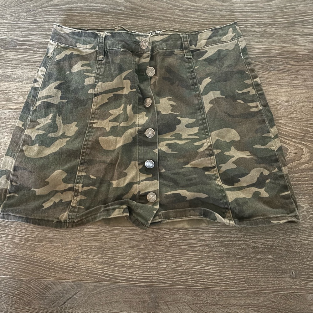 Hot Kiss Green Camo A-Line Skirt